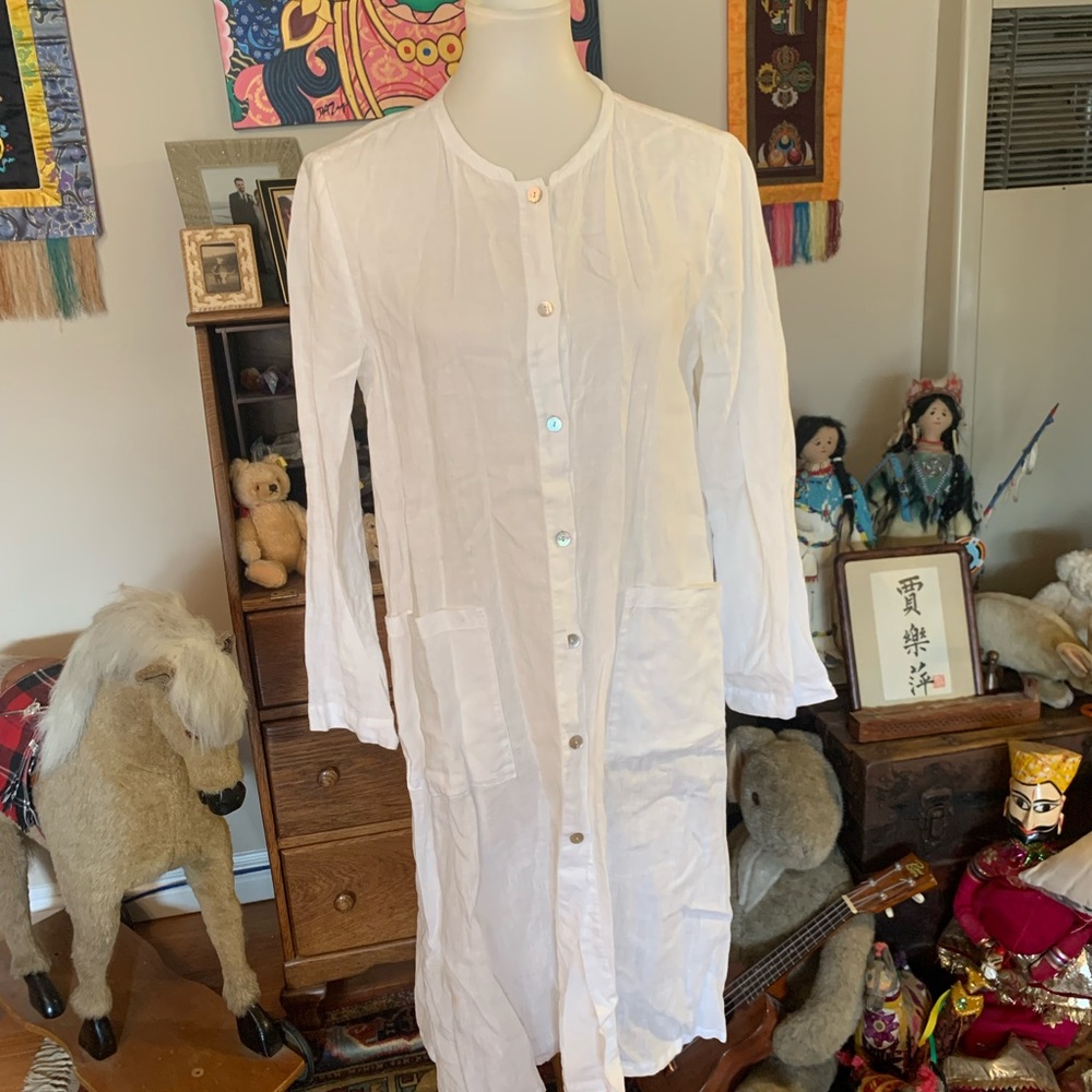 Eileen Fisher light linen coat